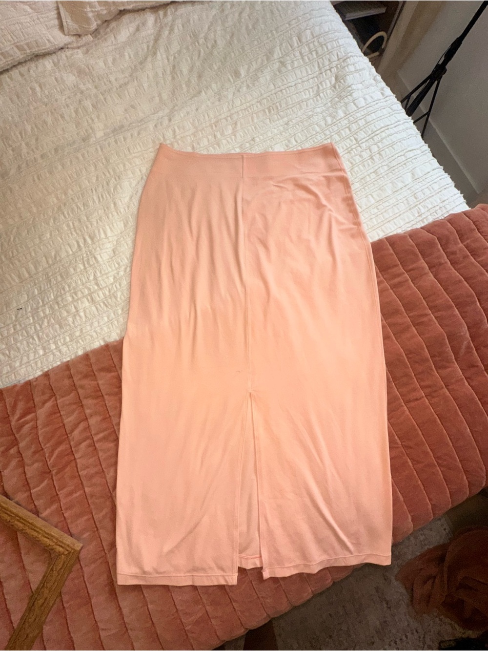 Athleta High-Waist Peach Midi Skirt